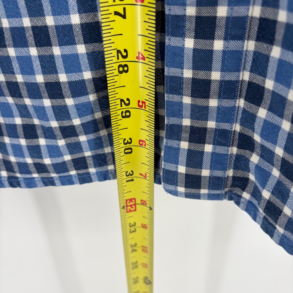 LL Bean Mens Slightly Fitted Gingham Check Cotton Button Down Shirt Blue L - Picture 7 of 9